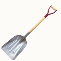 Pala tonda in alluminio con manico in legno